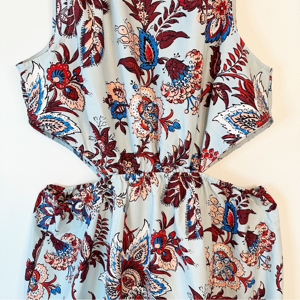 NWT RHODE Target Cut Out Midi Dress Floral Paisley Island Blue Pockets, Large - Picture 9 of 16